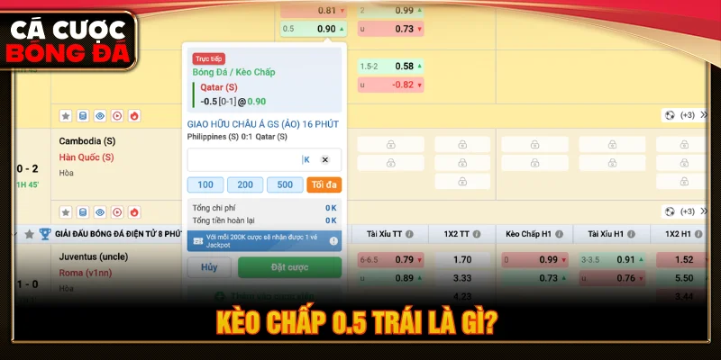 Khái niệm chấp 0.5 trái là gì